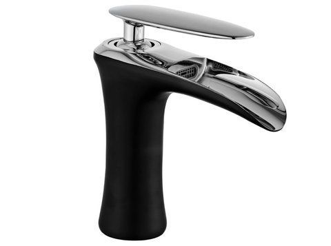Смеситель для раковины (умывальника) MEXEN LYRA BLACK CHROME низкий * MEX-745300-07 фото