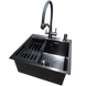 Комплект кухонной мойки Kraft HM 50х50 NANO BLACK PVD (3.0/1.0 мм) DEKOR CS25147 фото 10