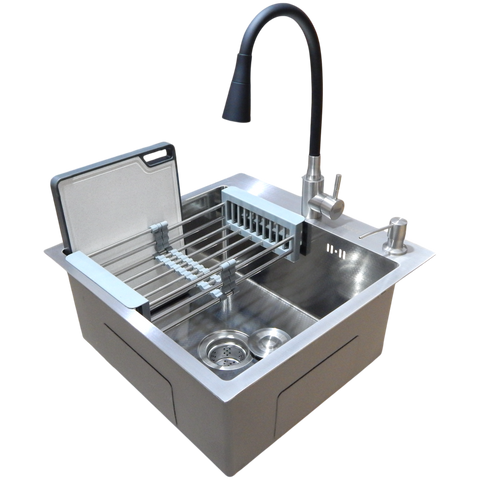 Комплект кухонної мийки Kraft KRF 5050 decor (3.0/1.0 мм) CS25256 фото