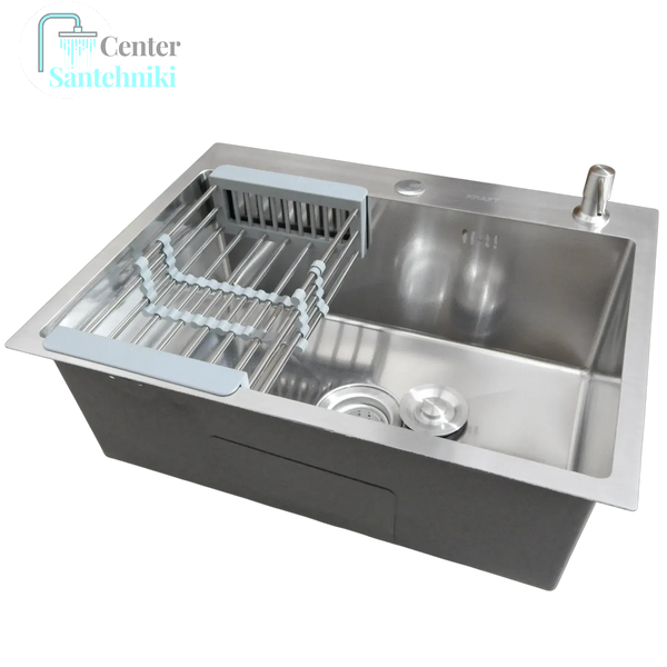 Комплект кухонної мийки Kraft KRF 6045 DECOR (3.0/1.0 мм) CS25306 фото