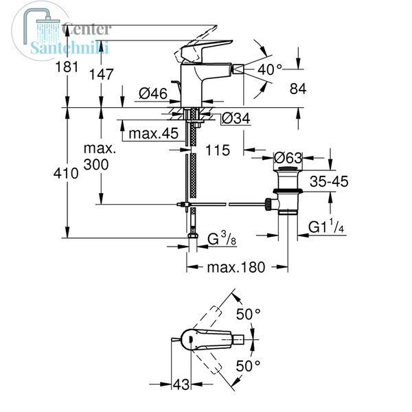 Смеситель для биде Grohe QuickFix Start 325602432 CV033714 фото