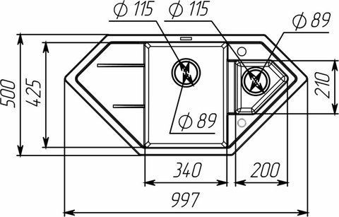 Гранітна мийка для кухні VALESO PANDORA 9950 матова Сафарі 49018 фото