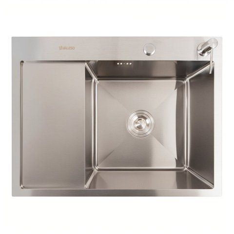 Кухонная мойка CM 65*50 R нержавейка VALESO Handmade (круглый сифон 3.0/0.8) 45900 фото