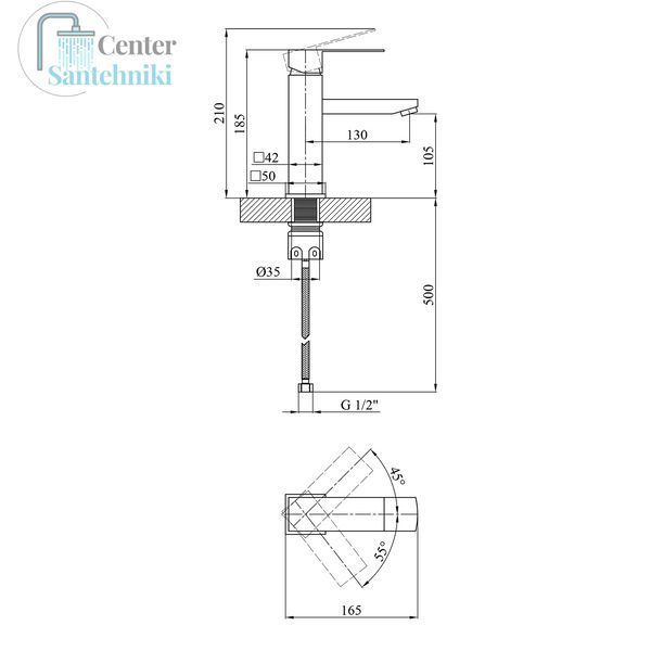 Набор смесителей Edelstahl Kubus-SCH010 + смеситель Edelstahl Kubus-SCH060 CVS30160 фото