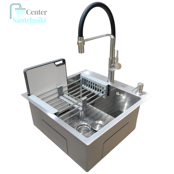Комплект кухонної мийки Kraft KRF 5050 decor (3.0/1.0 мм) CS25259 фото