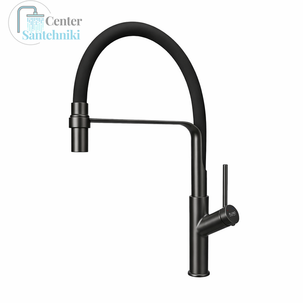Комплект кухонної мийки Kraft NANO BLACK PVD Декор HS60*45 (3.0/1.0 мм)+Змішувач для кухні з гнучким виливом Pllen&oacute; CS25260 фото