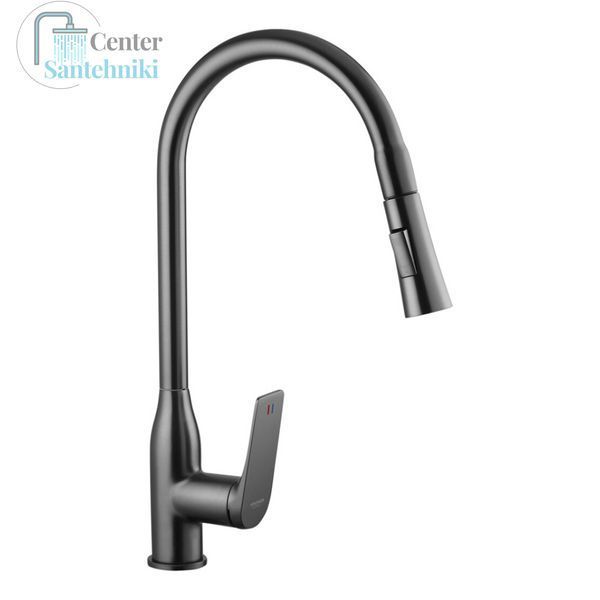 Комплект кухонної мийки Kraft HM 50х50 NANO BLACK (DECOR) PVD (3.0/1.0 мм) SМ6042 фото
