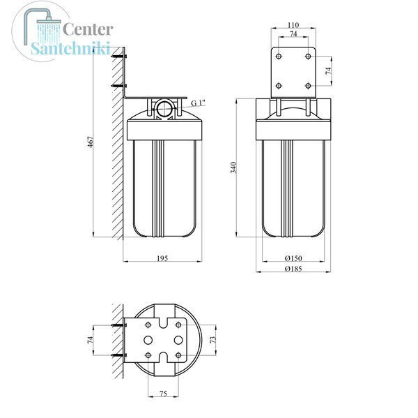 Фильтр магистральный в сборе Titan HB10-B-1" CV030171 фото