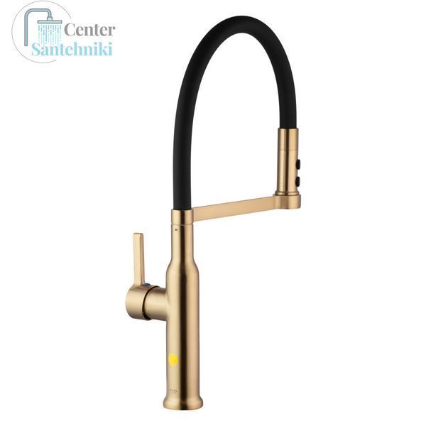 Комплект кухонной мойки Kraft NANO GOLD PVD HS 540х480 (3.0/1.0 мм) декор CS25312 фото