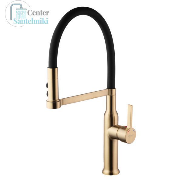 Комплект кухонной мойки Kraft NANO GOLD PVD HS 540х480 (3.0/1.0 мм) декор CS25312 фото