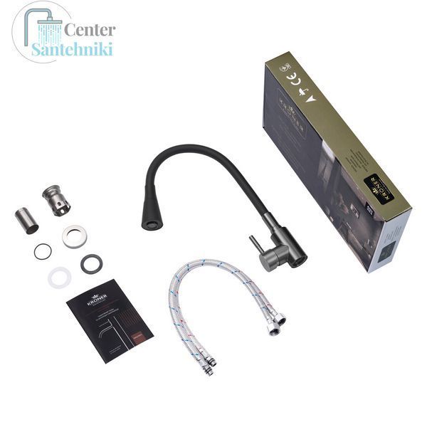 Комплект кухонной мойки Kraft NANO BLACK - 7848A RB PVD (3.0/1.0 мм) CS25114 фото