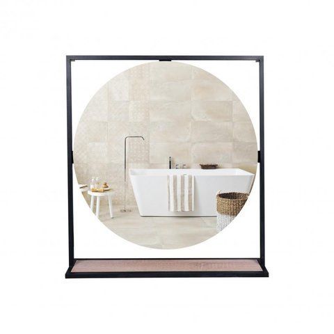 Дзеркало Qtap Taurus 800х850х140 Black/Whitish oak з LED-підсвічуванням QT2478ZP800BWO SD00046930 фото
