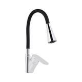 Змішувач для кухні Lidz Tani 007F3 з гнучким виливом (k40) LDTAN007F3BCR37649 Chrome/Black SD00043752 фото