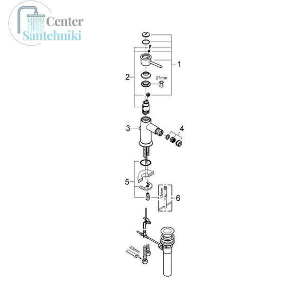 Смеситель для биде Grohe BauClassic 32864000 CV032462 фото