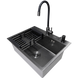 Комплект кухонної мийки Kraft NANO BLACK PVD HS60*45 (3.0/1.0 мм) декор CS25098 фото 22