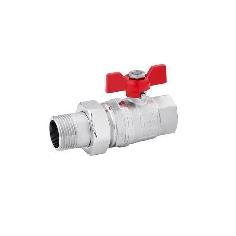 Кран-американка кульовий прямий Karro "Standart+" 3/4" ВЗ PN40 метелик, нікельований CV009575 фото