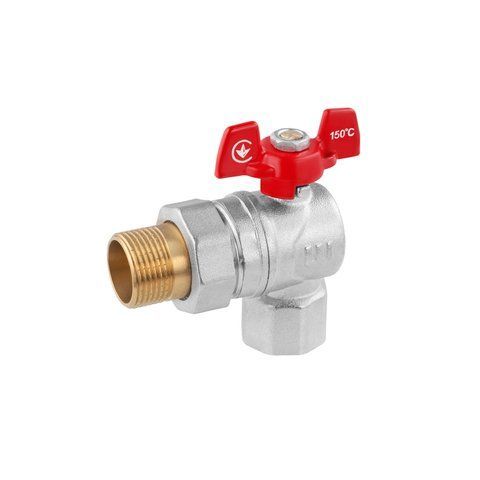 Кран-американка кульовий кутовий WaGa 3/4" PN40 метелик, нікельований CV034309 фото