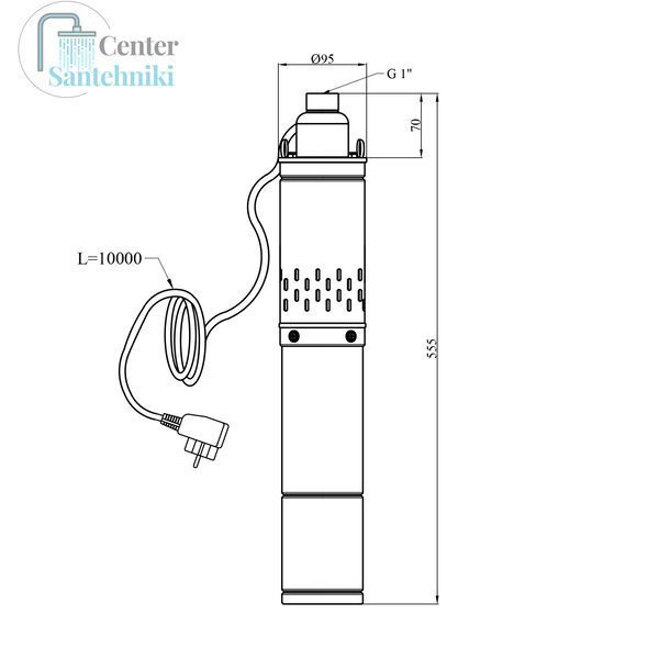 Насос глибинний Forwater 4SQGD1,8-50-0,50 кВт з вбудованим конденсатором CV017589 фото