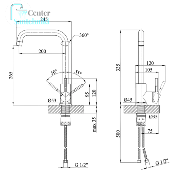 Комплект кухонной мойки Kraft HM 7546 NANO BLACK CS25167 фото