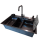 Комплект кухонной мойки Kraft HM 7546 NANO BLACK CS25167 фото 1