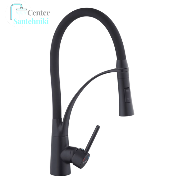 Комплект кухонной мойки Kraft NANO BLACK PVD HS60*45 (3.0/1.0 мм)+Змішувач для кухні Kroner KRP Ersel - SCH03393BLK CS25368 фото