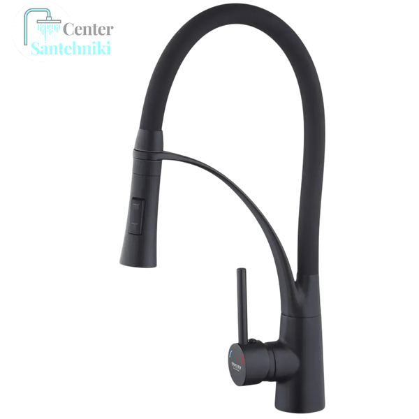 Комплект кухонної мийки Kraft HM&nbsp;NANO BLACK - 7848ALB&nbsp;PVD&nbsp;(3.0/1.0 мм) CS25318 фото