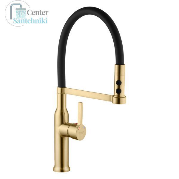 Комплект кухонної мийки Kraft NANO BLACK PVD Декор-соты HS60*45 (3.0/1.0 мм)+Смеситель для кухни Kroner KRP Ersel - GBG03112BLK CS25319 фото
