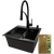 Комплект кухонної мийки Kraft KRF 4540 NANO BLACK (DECOR) PVD (3.0/1.0 мм) CS25370 фото
