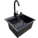 Комплект кухонної мийки Kraft KRF 4540 NANO BLACK (DECOR) PVD (3.0/1.0 мм) CS25320 фото 3