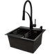 Комплект кухонної мийки Kraft KRF 4540 NANO BLACK (DECOR) PVD (3.0/1.0 мм) CS25370 фото 2