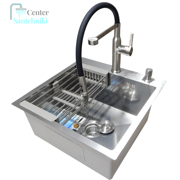 Комплект кухонної мийки Kraft KRF 5050 decor (3.0/1.0 мм) CS25221 фото