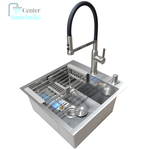 Комплект кухонної мийки Kraft KRF 5050 decor (3.0/1.0 мм) CS25221 фото