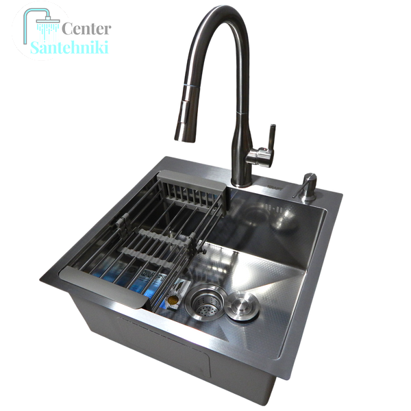 Комплект кухонної мийки Kraft KRF 5050 decor (3.0/1.0 мм) CS25222 фото