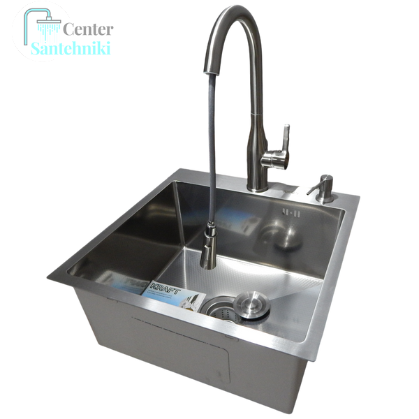 Комплект кухонної мийки Kraft KRF 5050 decor (3.0/1.0 мм) CS25222 фото