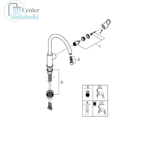 Змішувач для кухні Grohe Start Flow 31555001 CV030532 фото