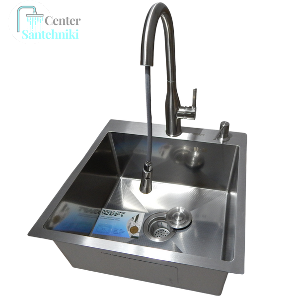 Комплект кухонної мийки Kraft KRF 5050 decor (3.0/1.0 мм) CS25222 фото
