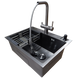 Комплект кухонной мойки Kraft NANO BLACK PVD HS60*45 (3.0/1.0 мм) декор CS25322 фото 7
