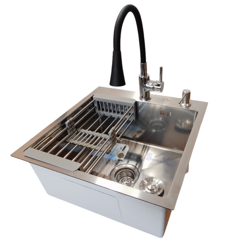 Комплект кухонной мойка Kraft KRF 5050 decor (3.0/1.0 мм) CS540 фото