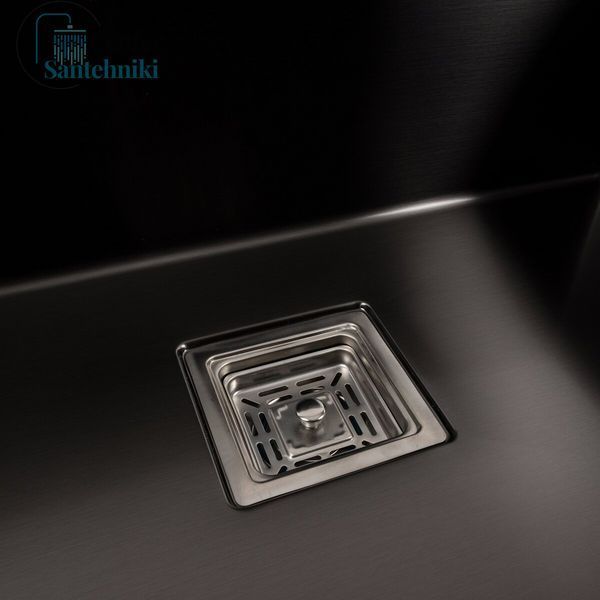 Мийка кухонна нержавіюча сталь PVD чорна для кухні VALESO 70*50 DECOR Handmade 3.0/1.0 41549 фото