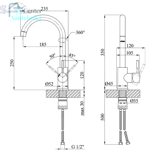 Комплект кухонної мийки KRP Schwarze - 6050HM PVD CS28555 фото