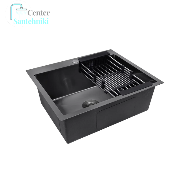 Комплект кухонної мийки KRP Schwarze - 6050HM PVD CS28555 фото