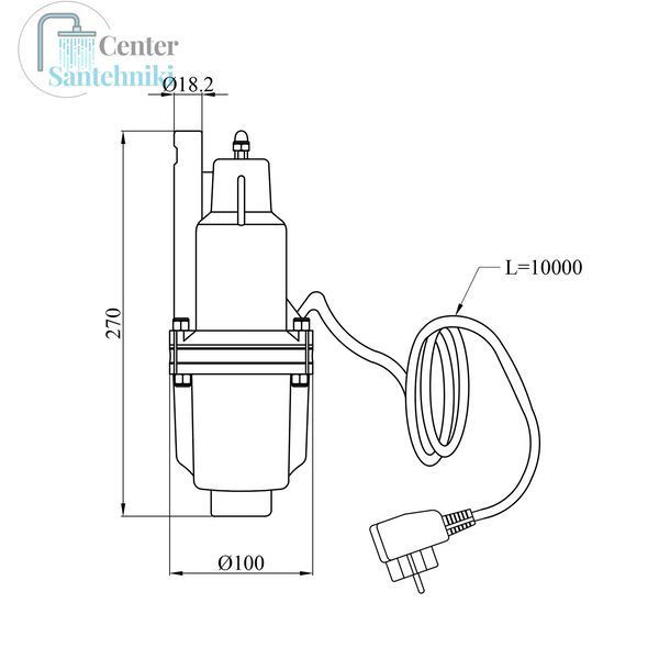 Насос глибинний вібраційний Pumpman TVM60-10 Нmax 70 м Qmax 1,1 куб.м 250 Вт CV029773 фото
