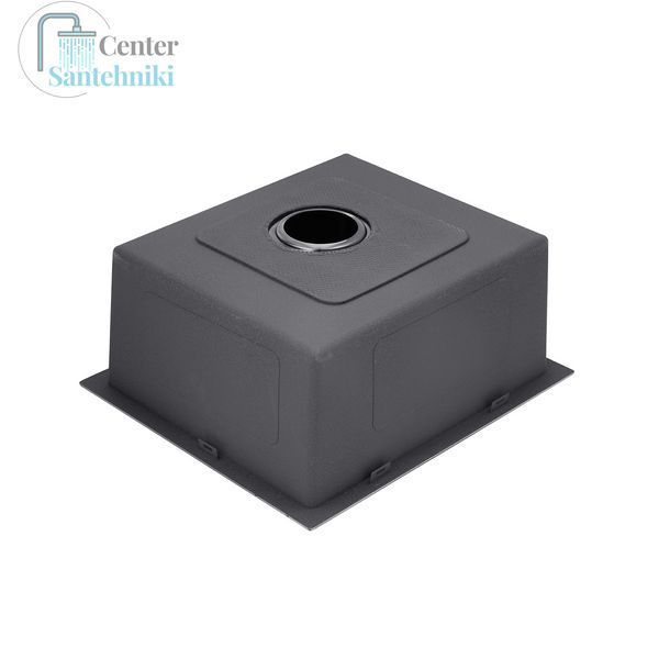 Комплект кухонної мийки Kraft HM 50х50 NANO BLACK (DECOR) PVD (3.0/1.0 мм) CS4500 фото