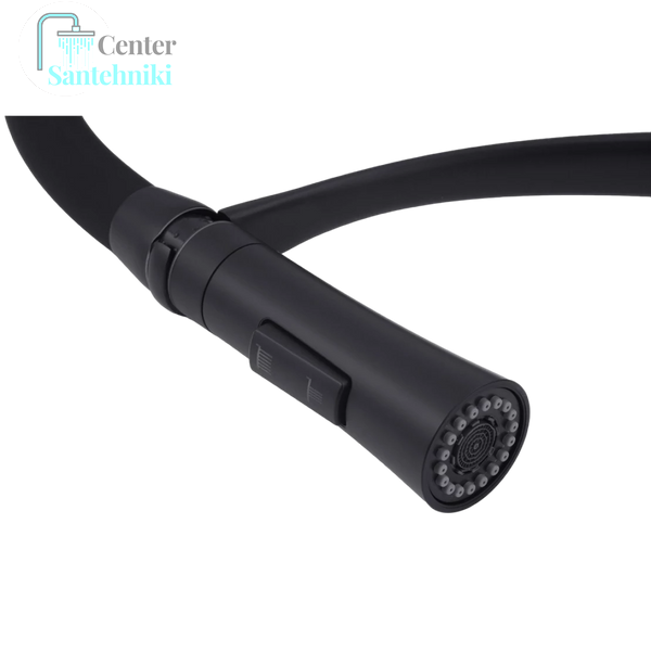 Комплект кухонної мийки Kraft HM 50х50 NANO BLACK PVD (3.0/1.0 мм) SМ90 фото