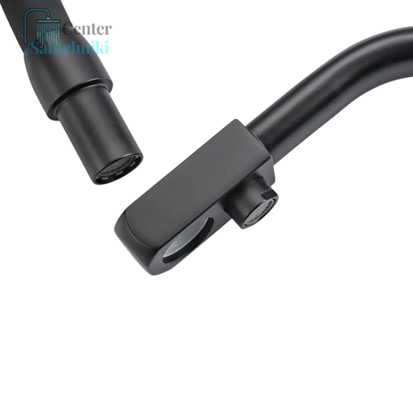 Комплект кухонної мийки Kraft NANO BLACK PVD HS60*45 (3.0/1.0 мм)+Змішувач для кухні з підключенням до фільтра Pllen&oacute; Lazio ST19 nero CS20577 фото
