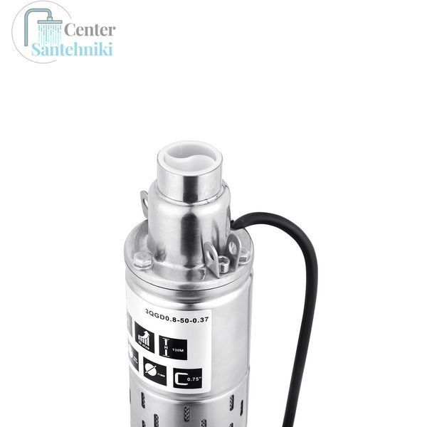 Насос глибинний шнековий Pumpman 3QGD0.8-50-0.37 кВт Нmax 130 м Qmax 1,2 куб.м 370 Вт CV029775 фото