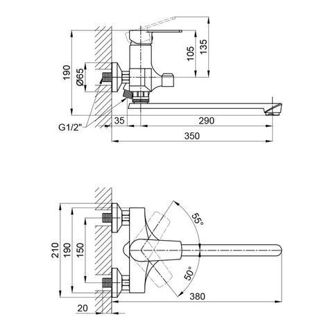 Смеситель для ванны Brinex 35W 005 SD00041413 фото