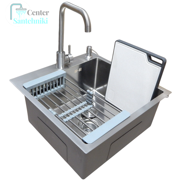 Комплект кухонної мийки Kraft KRF 5050 decor (3.0/1.0 мм) CS43520 фото