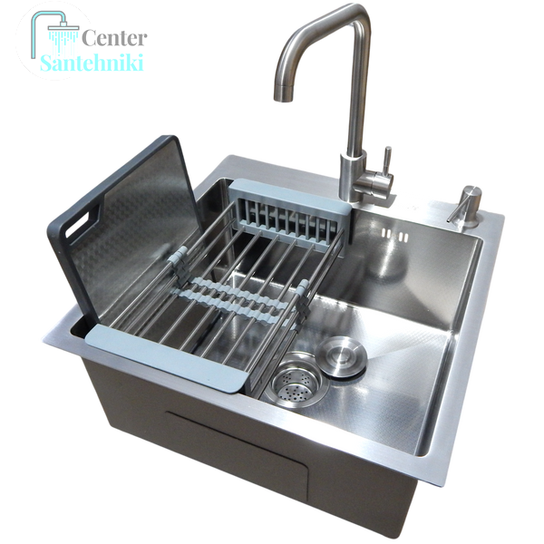 Комплект кухонної мийки Kraft KRF 5050 decor (3.0/1.0 мм) CS43520 фото