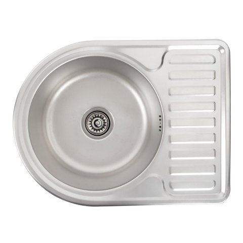 Кухонная мойка из нержавеющей стали Platinum ДЕКОР 5844 (0,8/180 мм) 11468 фото